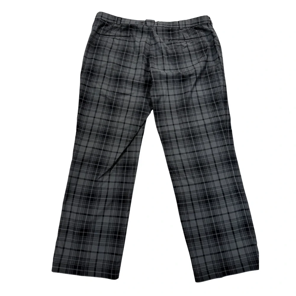 Nike Golf Pants Men 42x32 Grey Plaid Excellent Dri-FIT Tour Performance Trousers